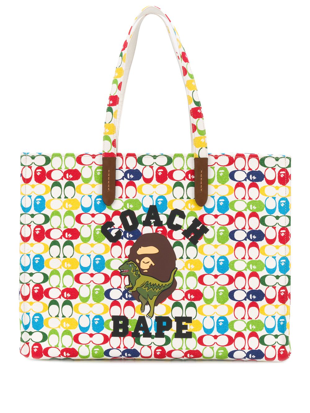 фото Bape x coach сумка-шопер с монограммой