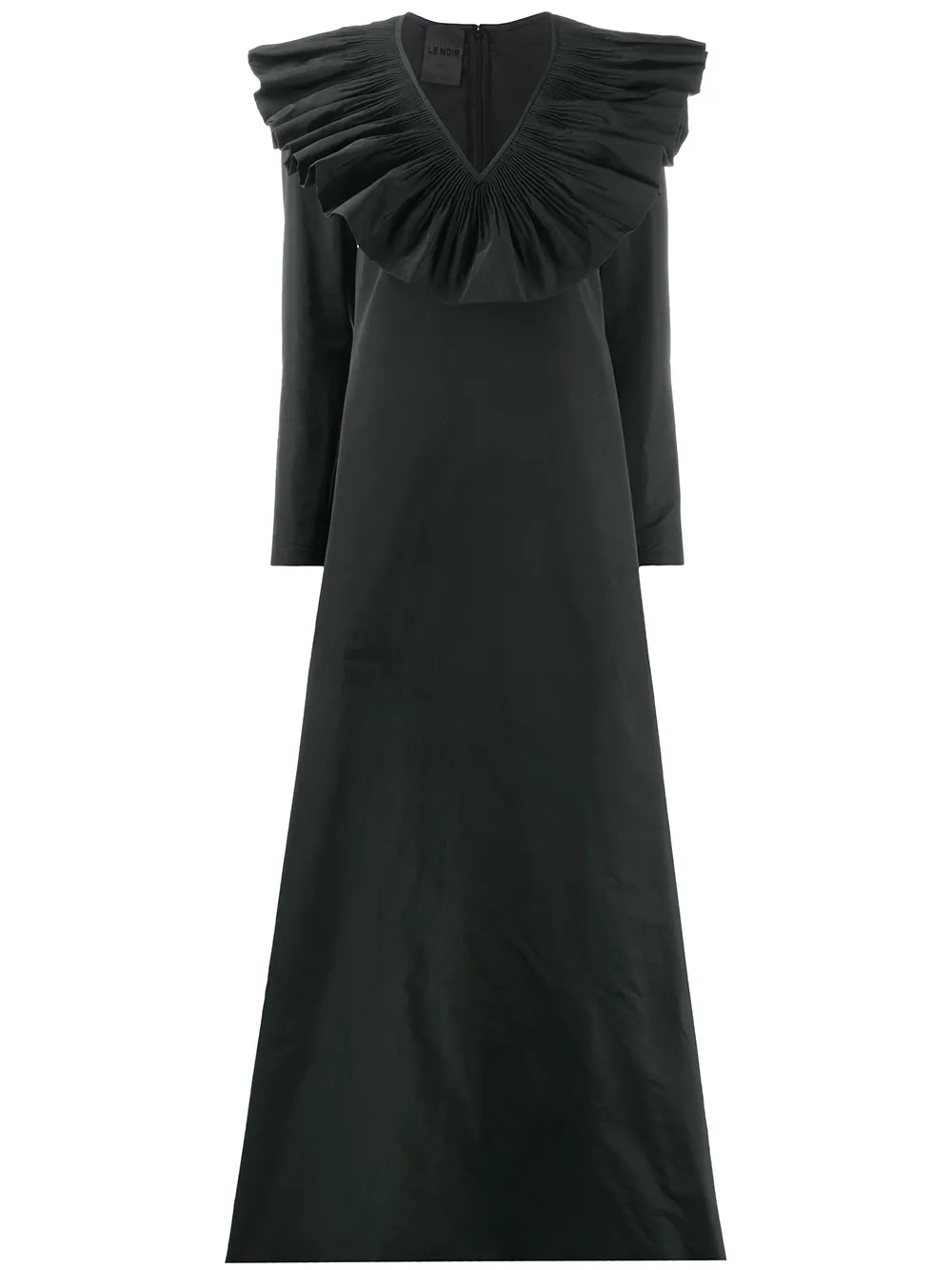 Valentino Garavani ruched detail faille long dress | Black | Image 1