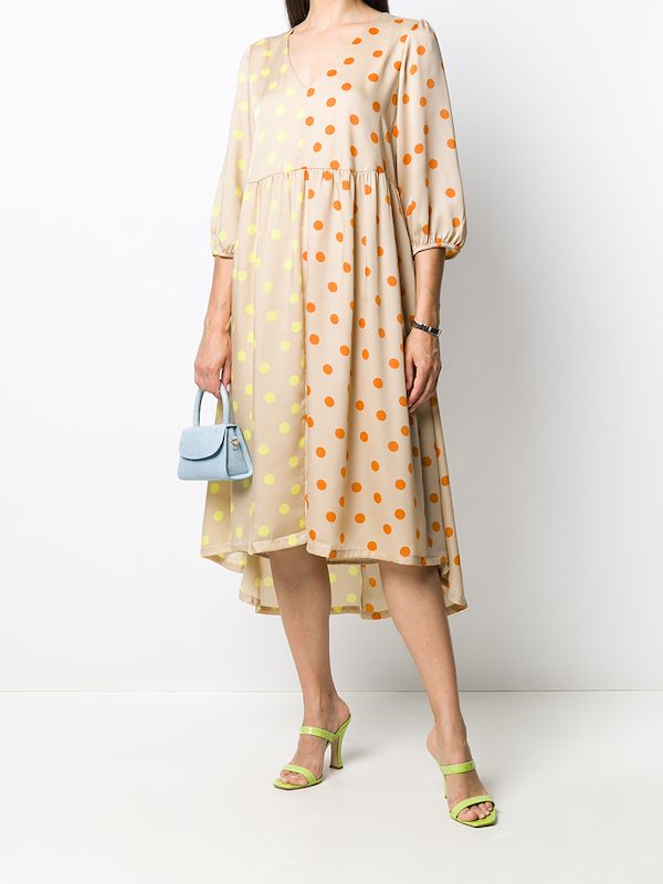 gestuz polka dot dress
