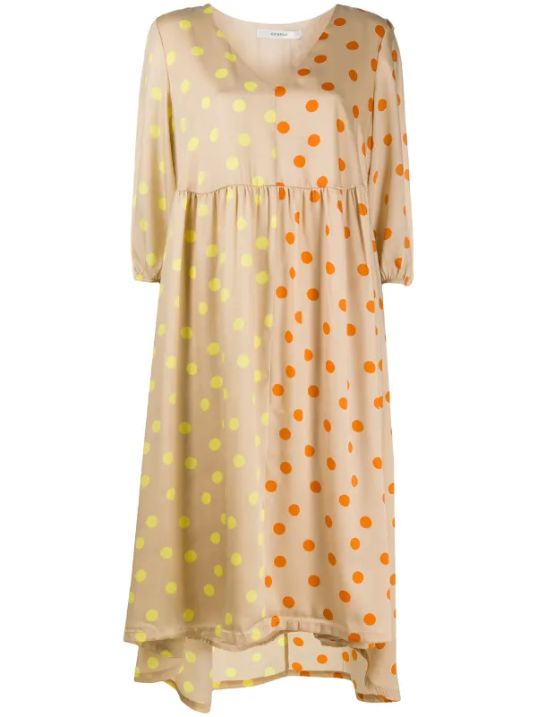 gestuz polka dot dress