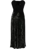 Saint Laurent lurex velvet bustier dress - Black