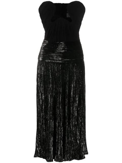 Saint Laurent lurex velvet bustier dress