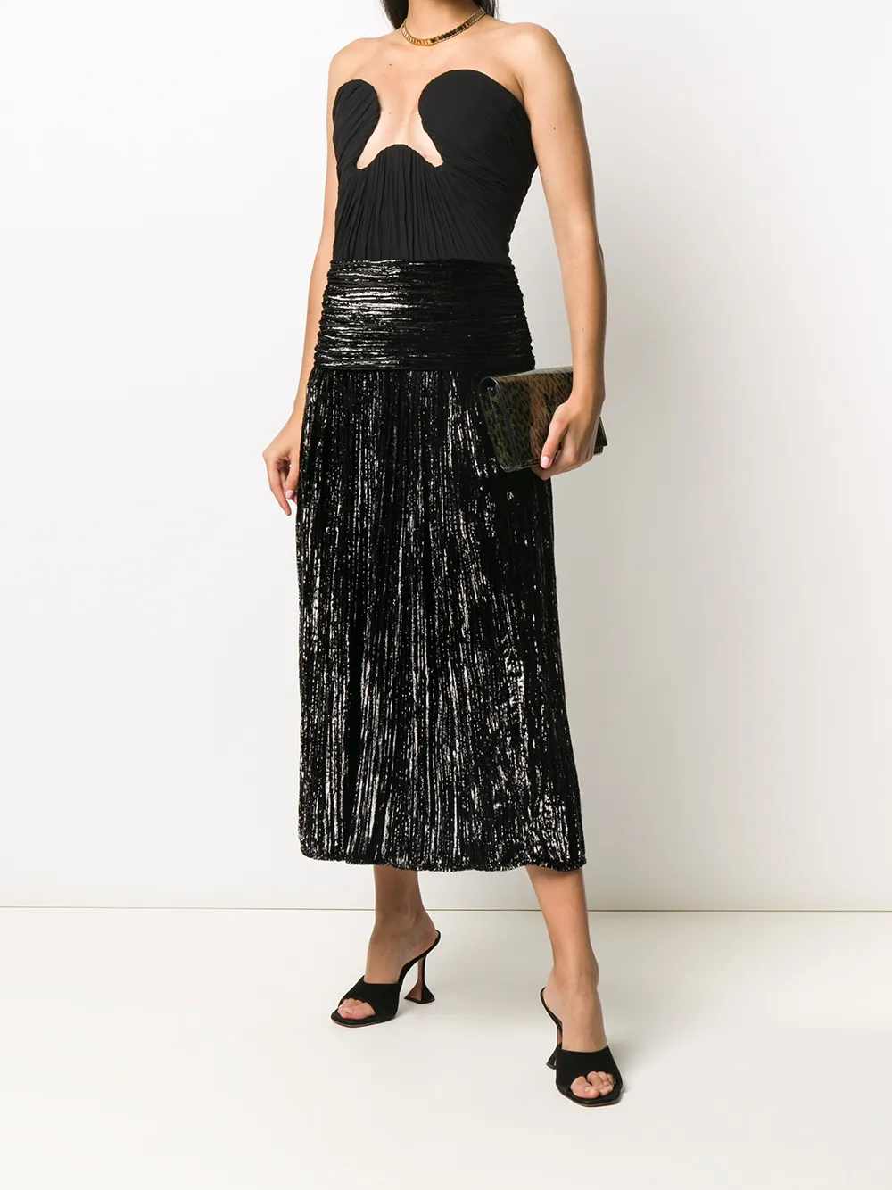 Saint Laurent Fluwelen jurk - Zwart