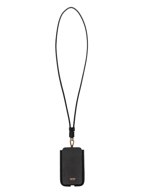 TOM FORD logo-embossed neck-strap phone case