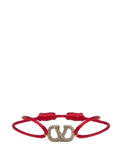 Valentino Garavani Vlogo Signature bracelet in cotton and Swarovski® crystals