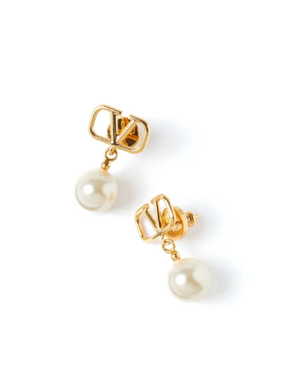 Valentino Garavani VLogo Signature Pearl Drop Earrings - Farfetch