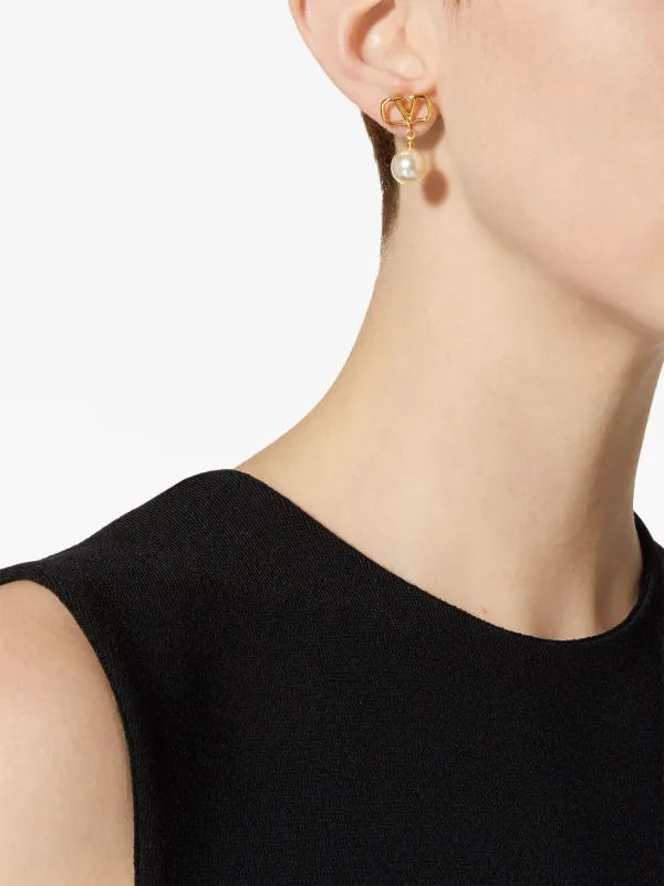 Valentino Garavani VLogo Signature Pearl Drop Earrings - Farfetch