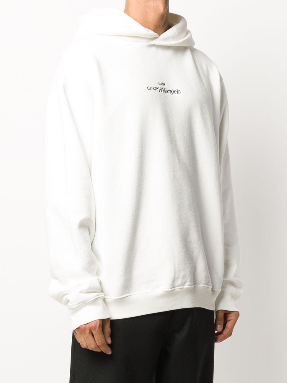 Maison Margiela Upside Down Logo-Print Hoodie