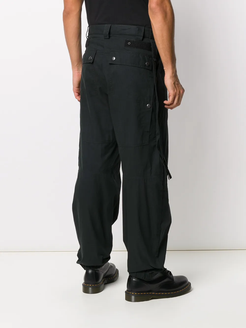 Diesel Broek met geplooide taille Zwart