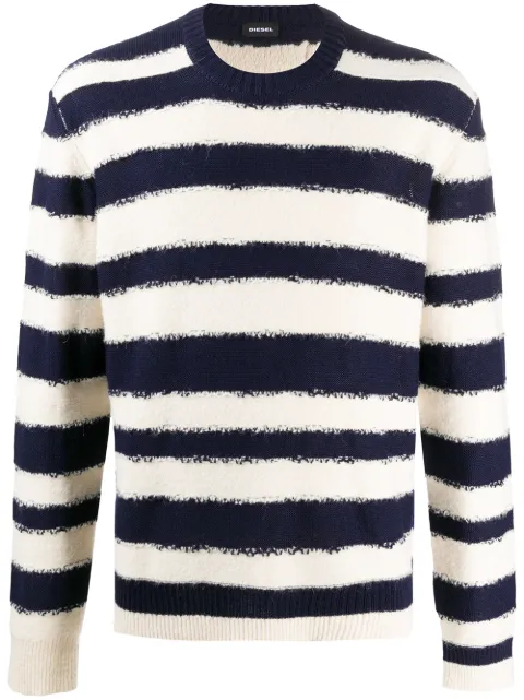 Diesel striped crew neck sweater