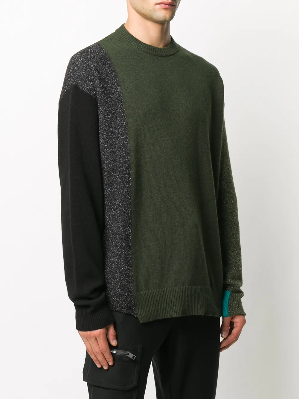 Diesel Trui met colourblocking Groen