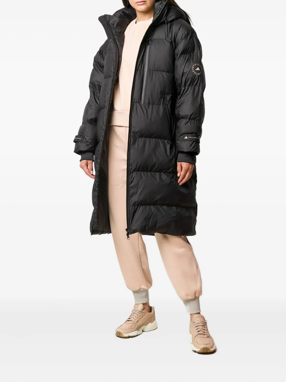 Adidas by Stella McCartney x Stella McCartney donsjas met capuchon - Zwart