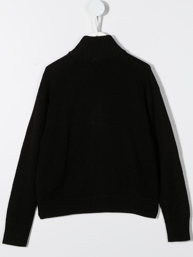 Shop Diesel Intarsia-knit High Neck Jumper In Black