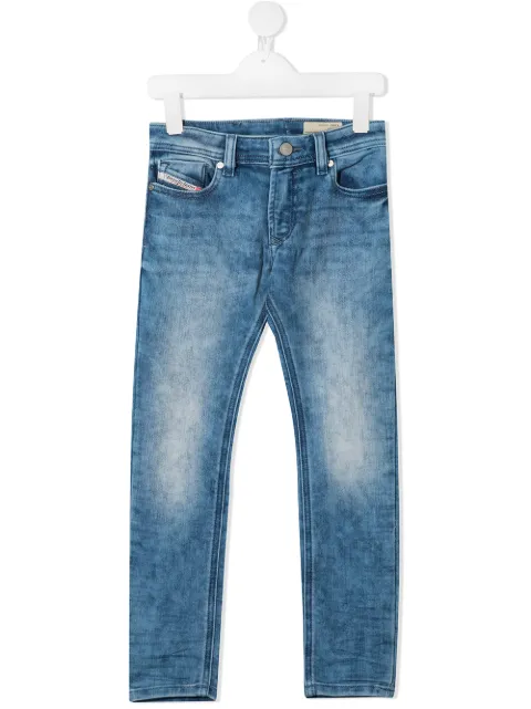 Diesel Kids straight leg faded jeans