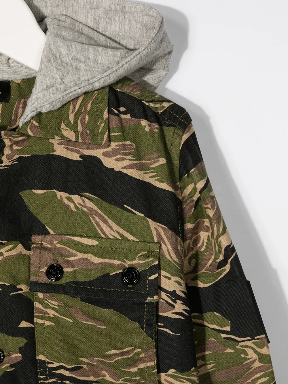 фото Diesel kids рубашка с принтом и капюшоном