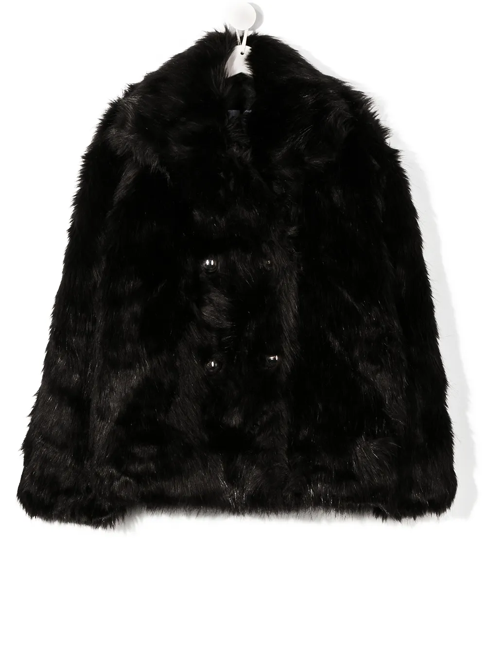 фото Diesel kids двубортное пальто с отделкой из искусственного меха