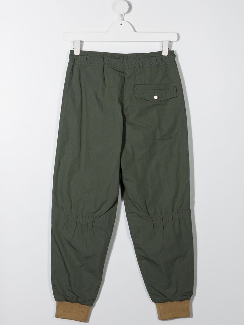 Shop Diesel Teen Elasticated Cargo Trousers In Green