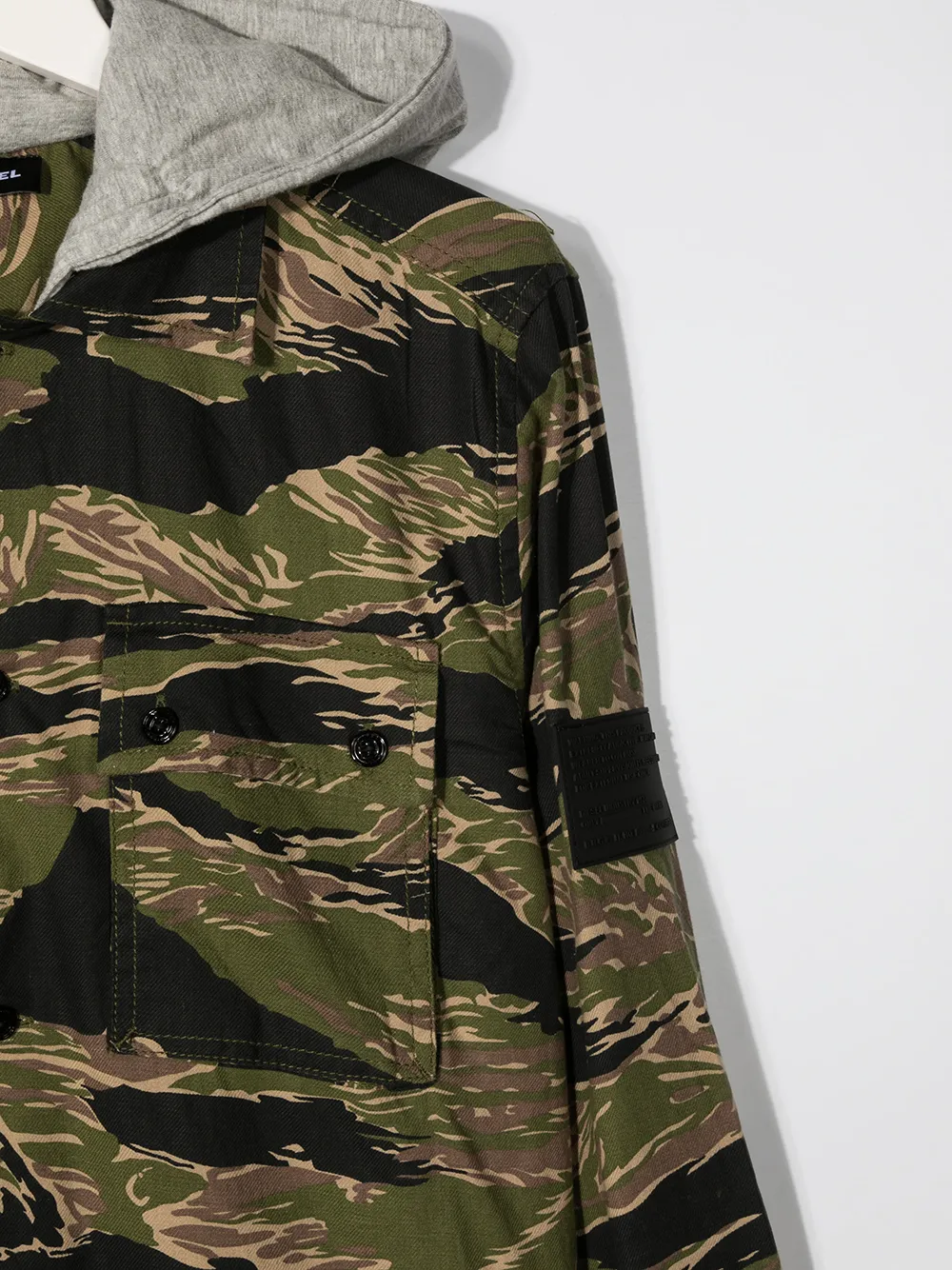 фото Diesel kids рубашка с капюшоном и принтом