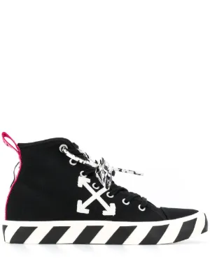 off white vulcanized high top sneakers