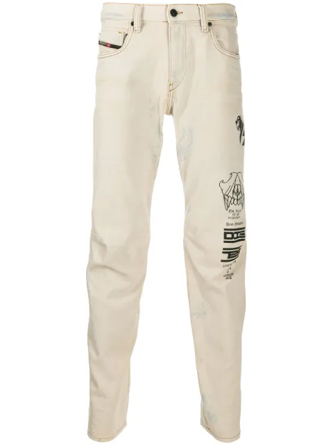 Diesel jeans rectos con efecto envejecido