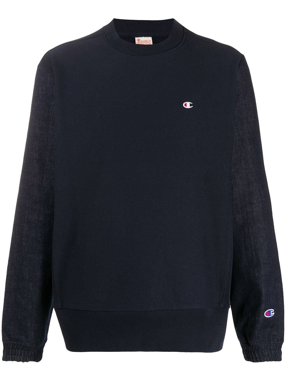 champion reverse weave crew black