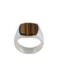 Tom Wood cushion tiger eye medium ring - Silver