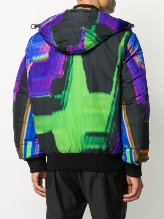 abstract print hooded jacket展示图