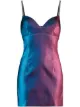 Image 1 of AREA crystal-embellished two-tone mini dress