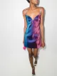 Image 2 of AREA crystal-embellished two-tone mini dress