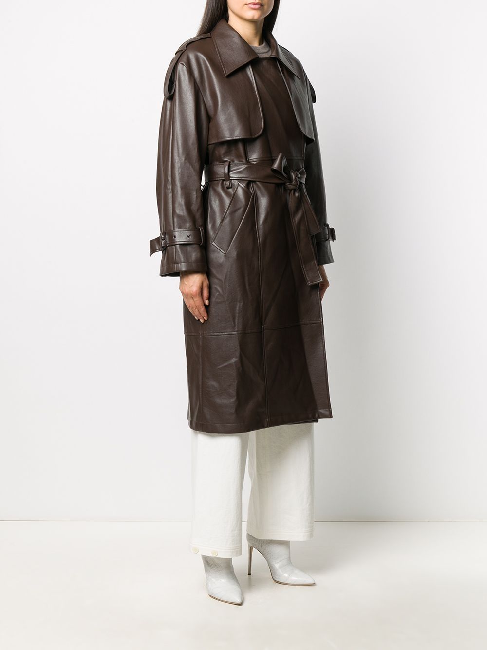 low classic leather trench