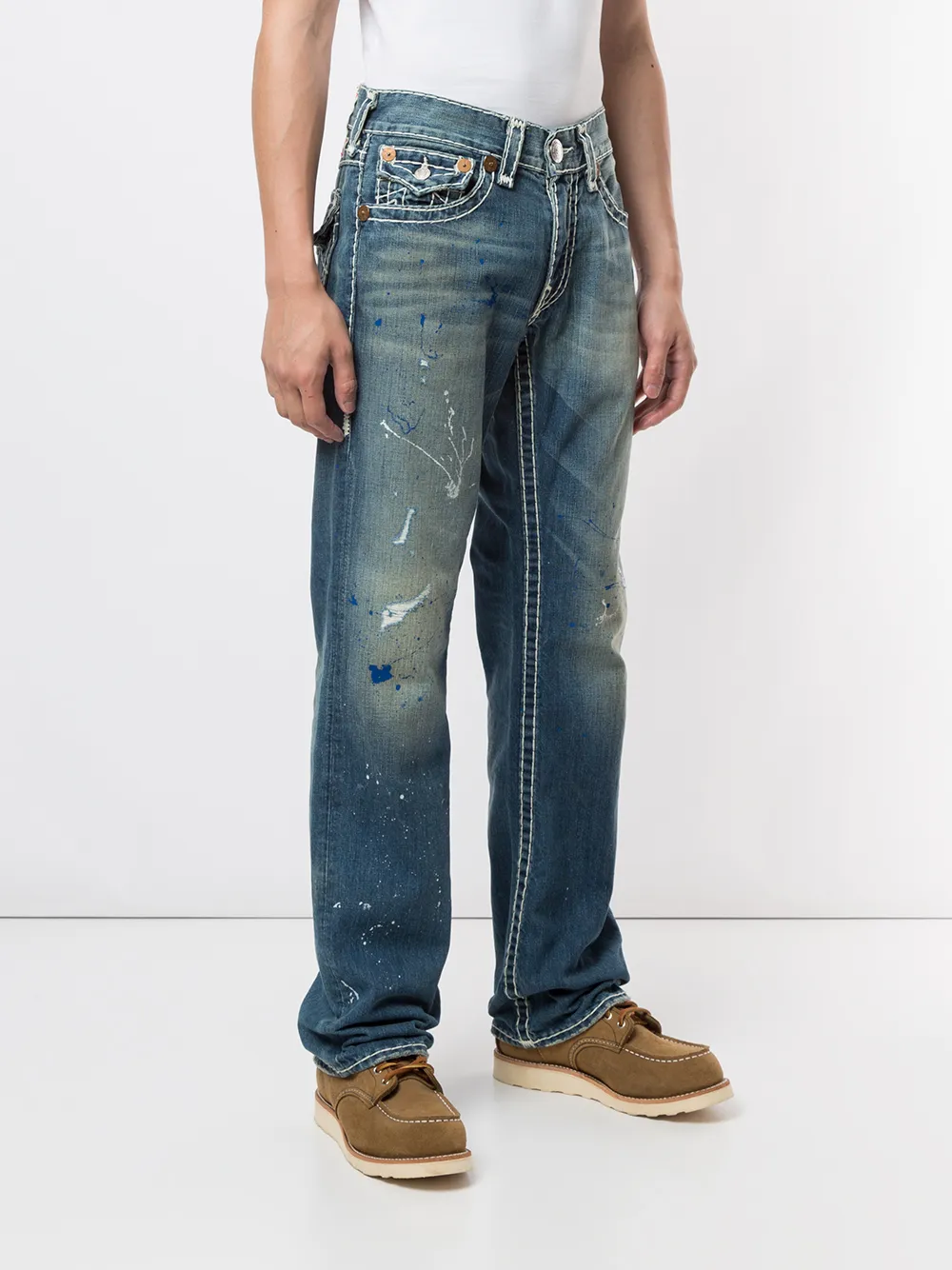 фото True religion джинсы с эффектом потертости