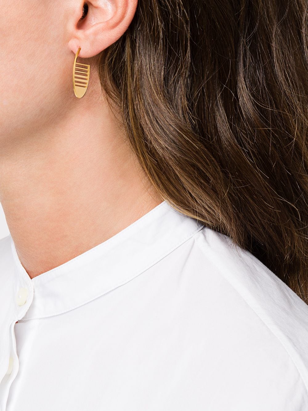 Shop Hsu Jewellery Oval-hoop Earrings In Gold