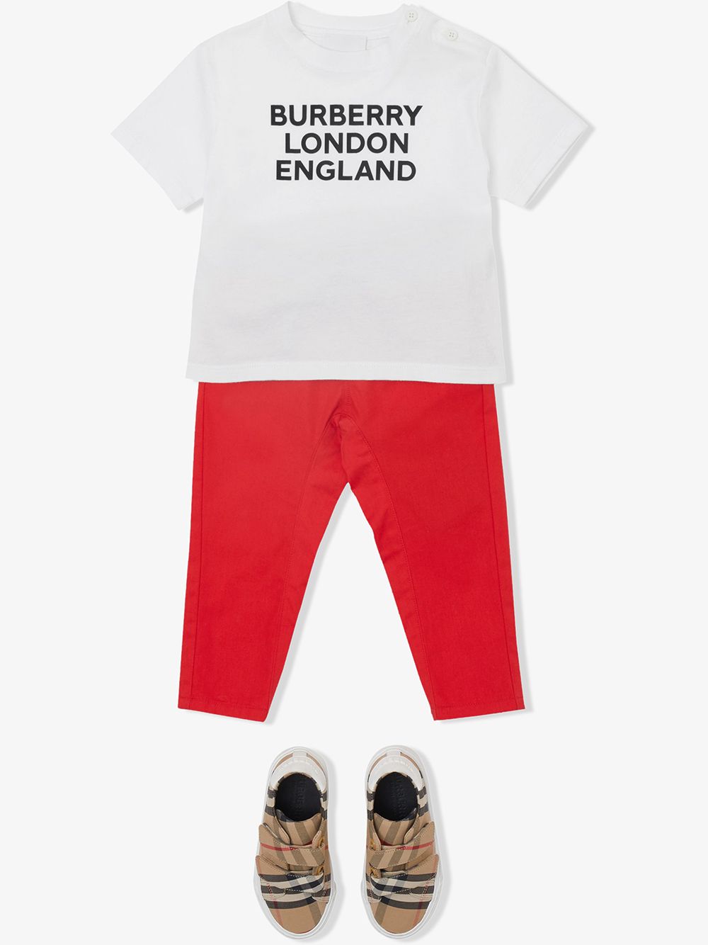 Burberry Kids T-shirt met logoprint - Wit