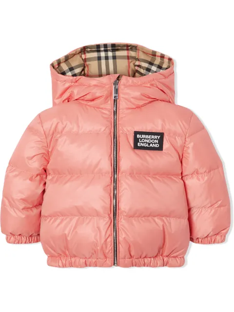 Shop orange Burberry Kids reversible 