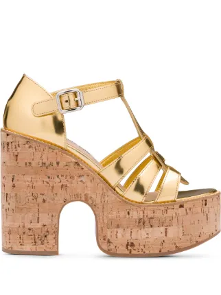 miu miu gold platform sandals