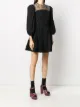 MSGM faux-pearl embellished puff sleeves dress