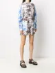 MSGM illustration print long-sleeve playsuit