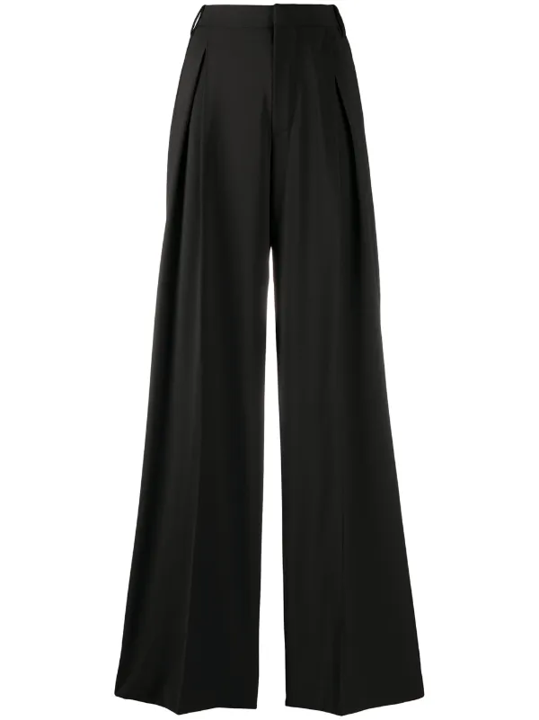 black high waisted flared trousers