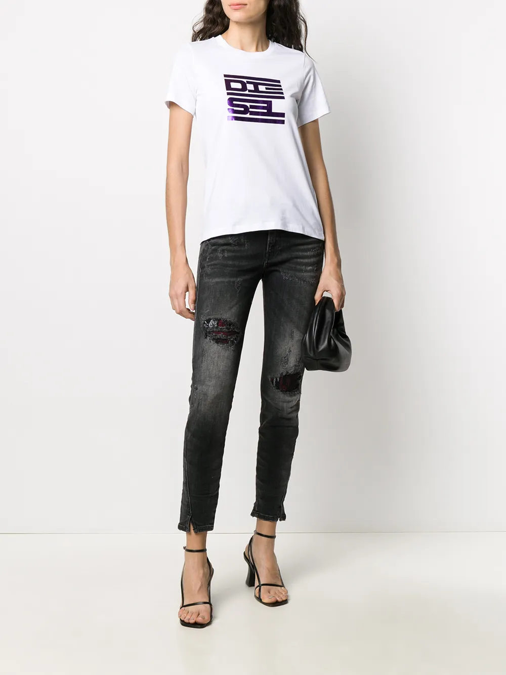 Diesel T-shirt met logoprint Wit