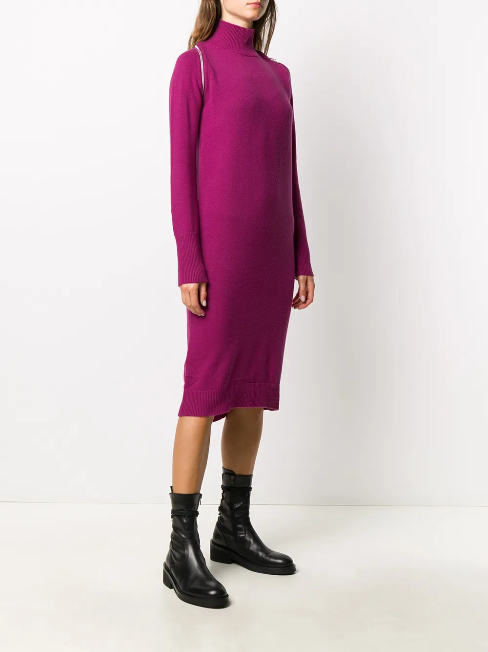  Diesel Gestricktes Kleid Mit Rollkragen   Rosa 