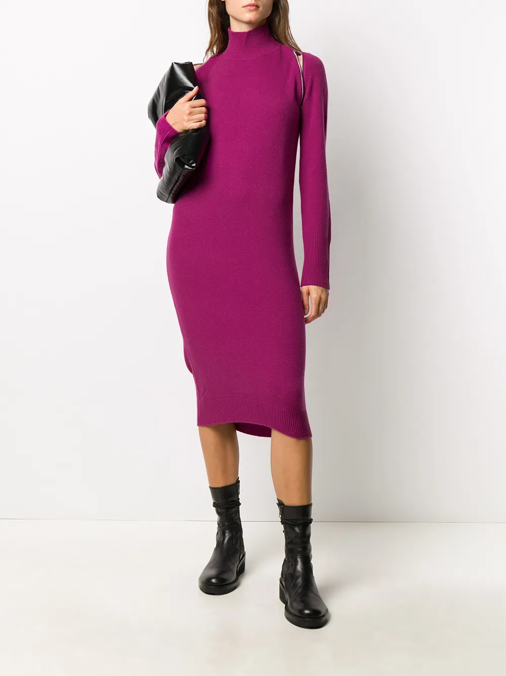  Diesel Gestricktes Kleid Mit Rollkragen   Rosa 