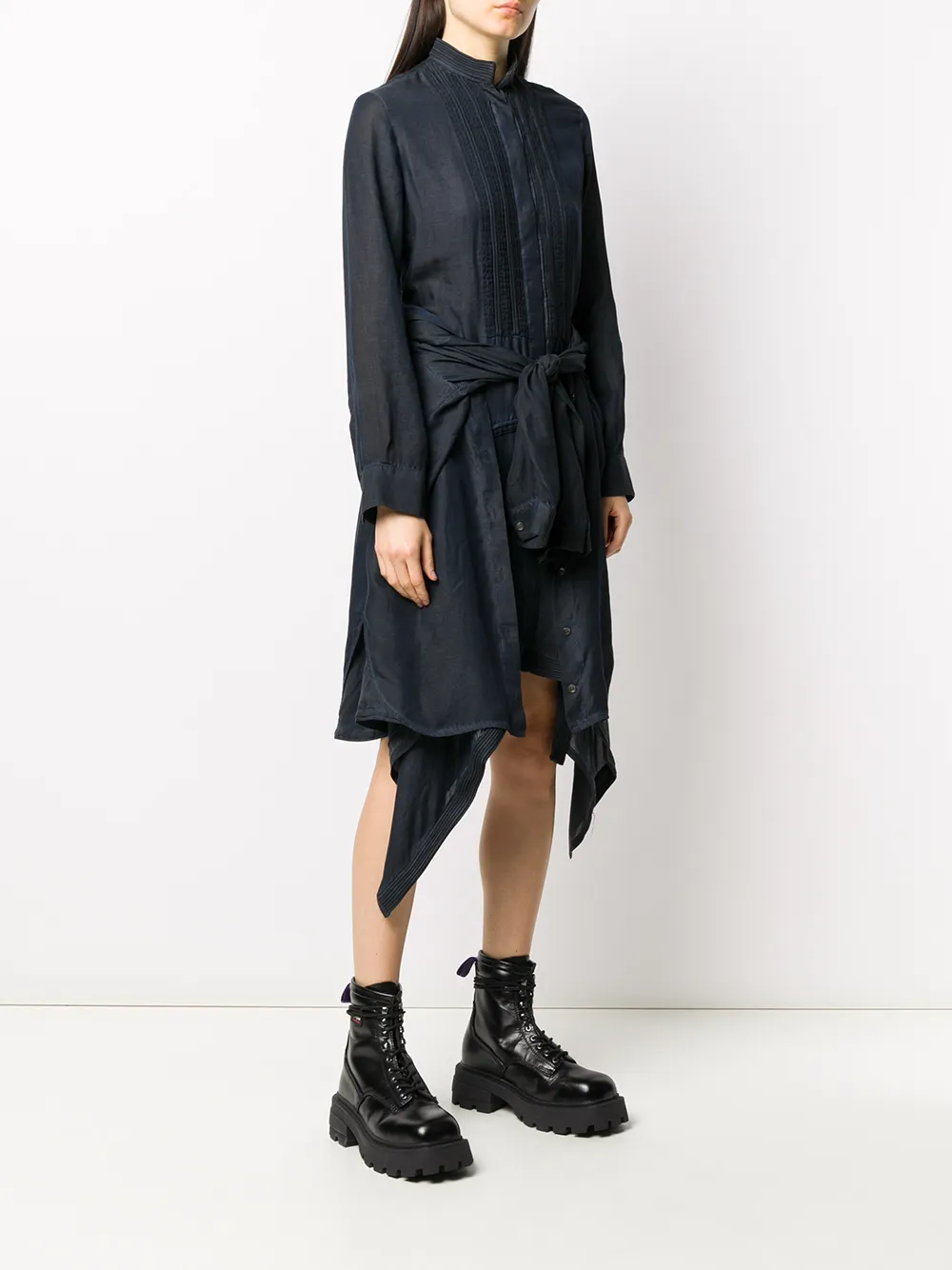  Diesel Kleid Mit Plissierten Details   Blau 