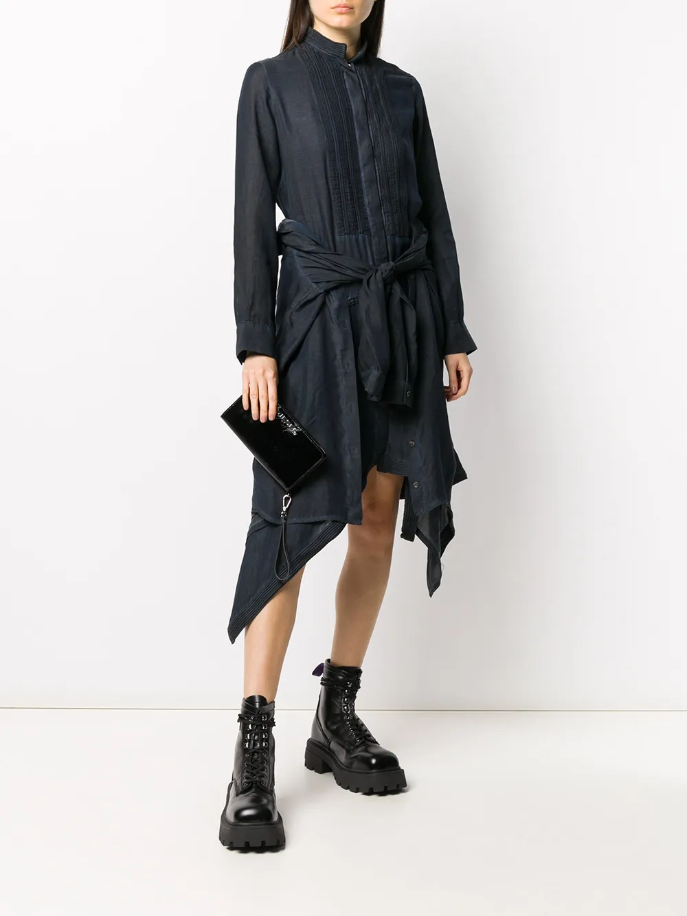  Diesel Kleid Mit Plissierten Details   Blau 