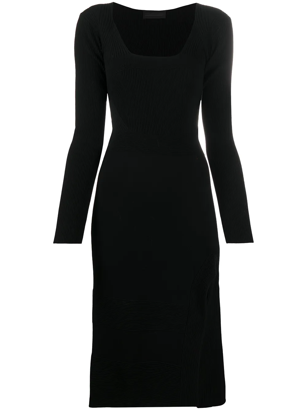 Click to view more detailed imagery on our partner's website Diesel Black Gold Knitted Side Slit Detail Dress In Black