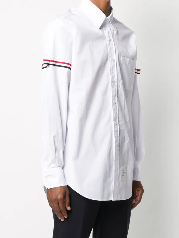 ■THOM BROWNE■ RWB Point Shirt One Piece White FDS002E03113 Thom Browne RWB Stripe Buttoned Shirt | White | FARFETCH
