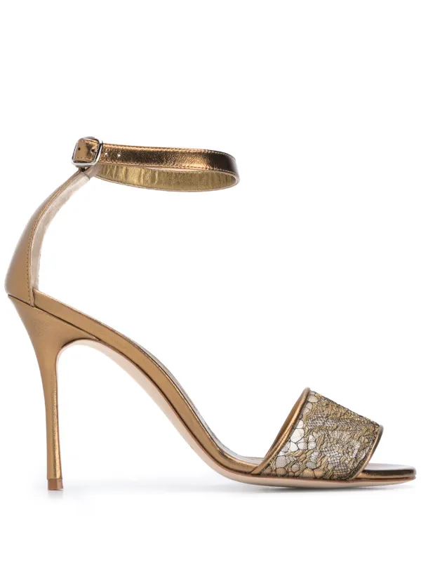 manolo blahnik gold sandals