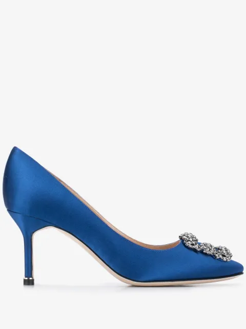Manolo Blahnik Hangisi 70mm embellished buckle pumps