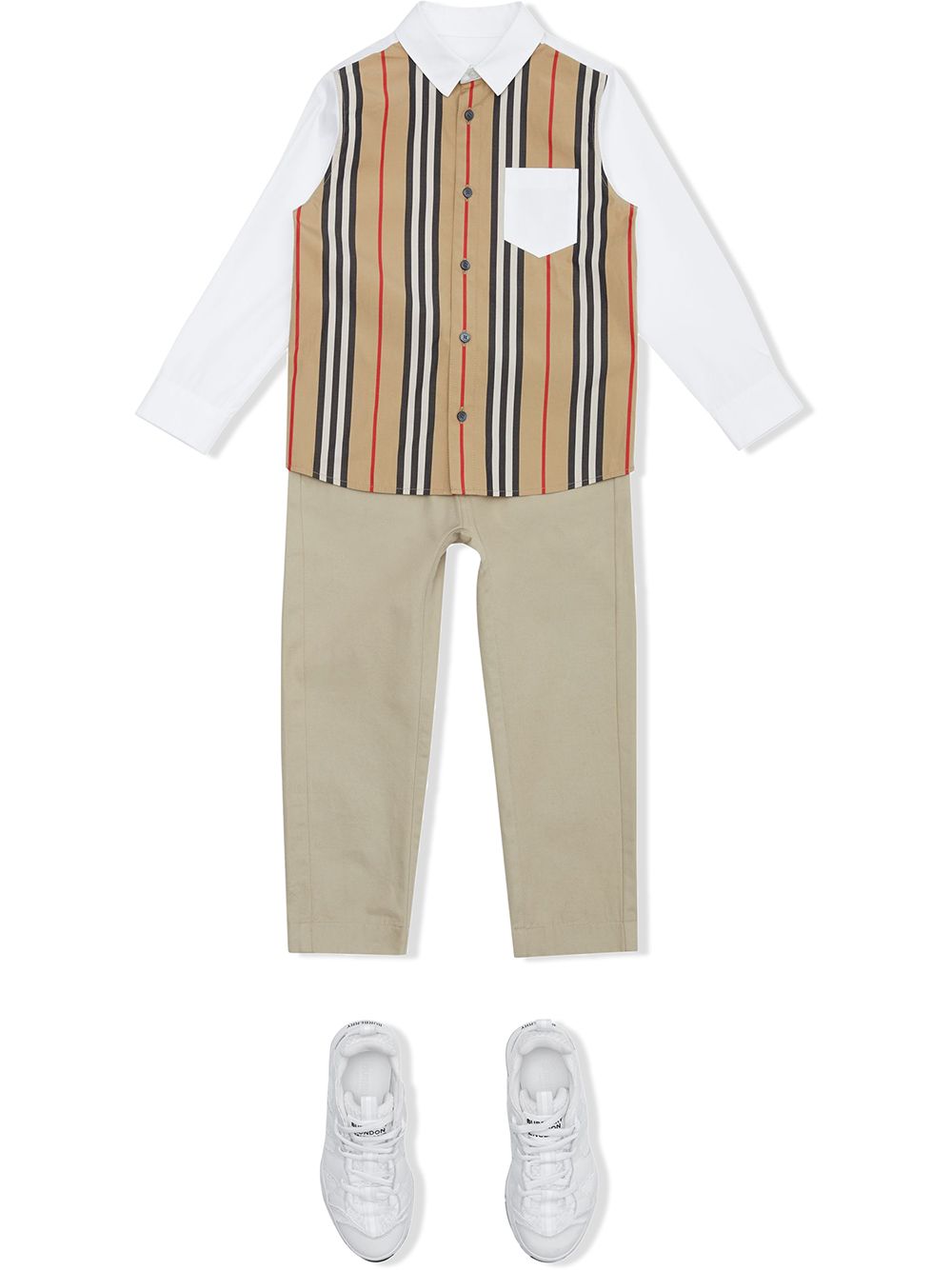 фото Burberry kids рубашка в полоску icon stripe