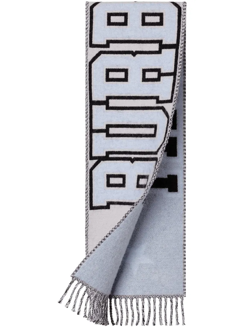 Click to view more detailed imagery on our partner's website Burberry Kids' Jacquard Logo Fringed Scarf In White