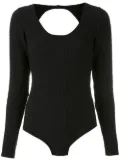 Amir Slama texture-effect open back bodysuit - Black